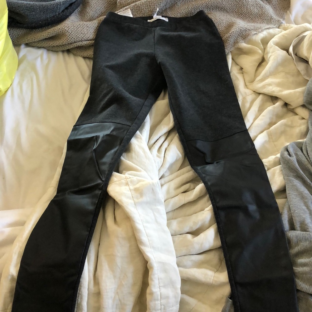 Leggings with faux leather